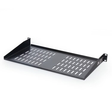 SimpleCord Home ShelfUniversal Cantilever Vented 1U Tray for 19inch Cabinets  Server Rack Black