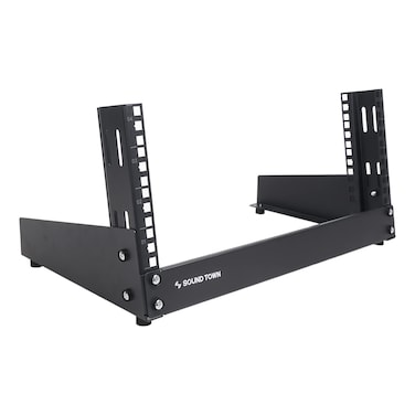 Sound Town 4U 2Post Desktop OpenFrame Rack for AudioVideo Network Switches Routers Patch Panels ST2PF4LW