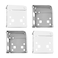Amazing Drapery Hardware 2 x 2 14 High Profile Box Mounting Brackets for Horizontal Blinds  White 2Pair 4 Pieces