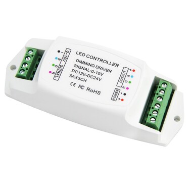 ColorfulUSA 010v LED Dimming Controller 010V Analog Dimming Signal To Constant Voltage PWM 5A x 3CH RGB