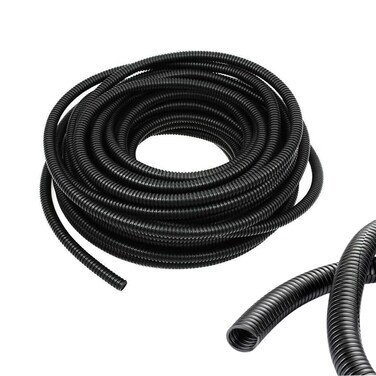 HSWCTERMINAL 12 Inch Wire Loom Split Tubing  165 ft Cord Protector Electric Wires Covers Automotive Wire Flexible Conduit Plastic Wire Cover 12 165ft Black