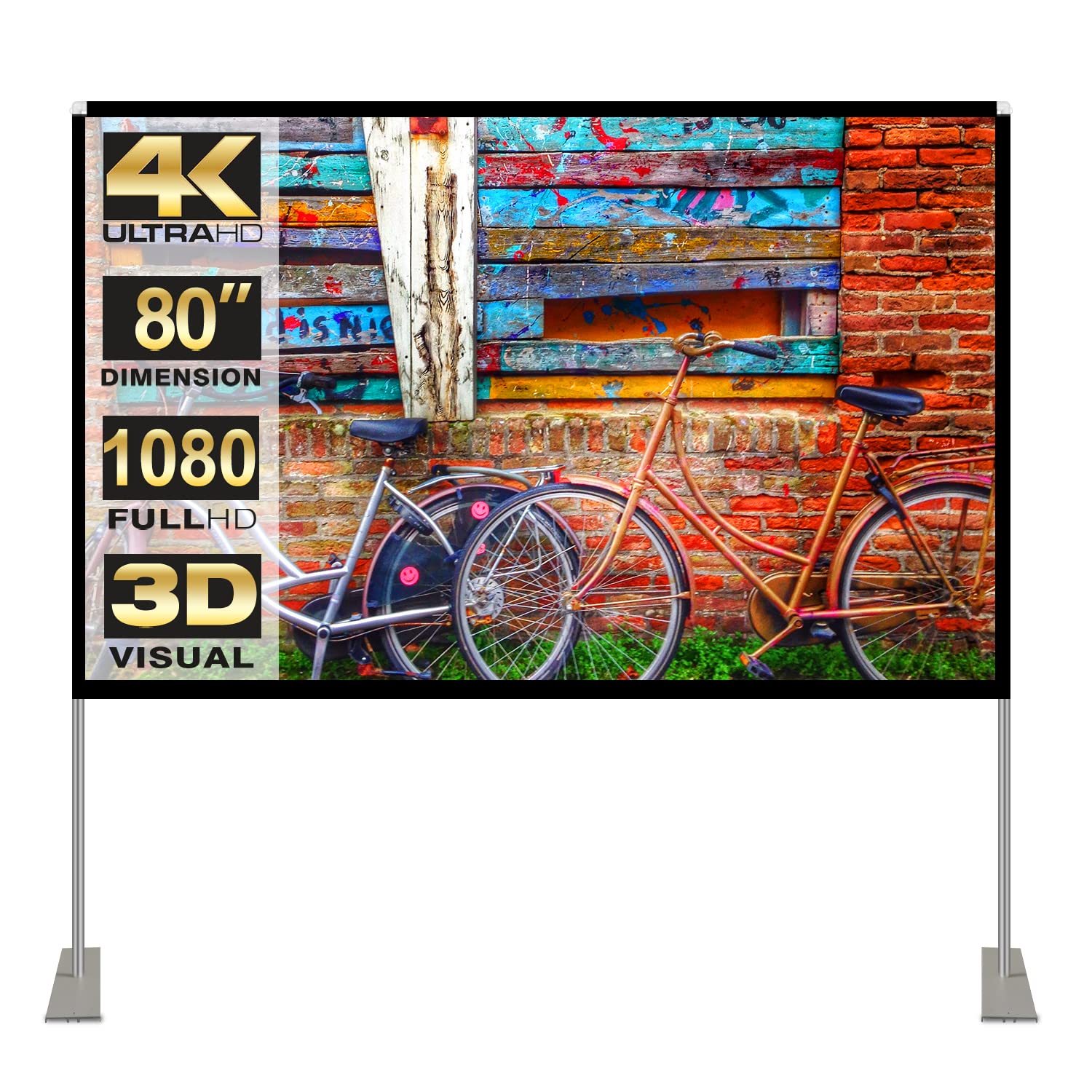 hoin Hoin Portable Projector Screen Stand Outdoor 80 inch