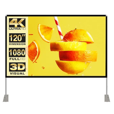 HOIN Projector Screen with Stand 120 inch 169 HD 4K Outdoor Indoor Projection Screen for Home Theater 3D FastFolding Projector Screen with Stand Legs and Carry Bag Projection Movie WrinkleFree