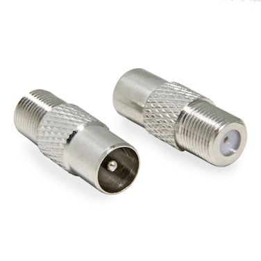 European TV Adapter 2 Pack PAL Male to F Female RF Coax Connector Convertor for TV Antenna Tuner