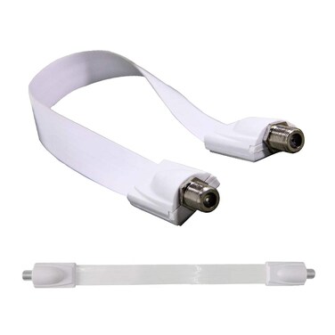 ezonpinzv PZV High Frequency Coaxial Flat Cable for Windows and Door  Ultra Flat Ghost Wire  Coax Compatible with Directv Satellite Dish ATT Comcast  White Color