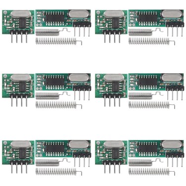 XIITIA 6pcs 433mhz Wireless RF Transmitter and Receiver with Antenna Ask Remote Control Module DIY Kit for Arduino DIY Kits