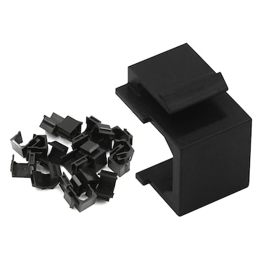 VCE VCE 20Pack Blank Keystone Jack Inserts for Wallplate Black