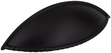Jeffrey Alexander 8237MB Lenoir 5 L Shaker Cabinet Cup Pull with Rope Detail  96 mm CentertoCenter in Matte Black