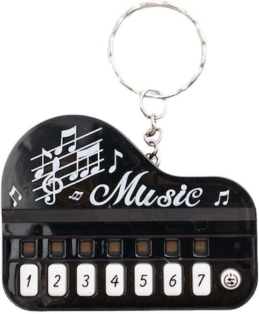 Black Micro Piano Keychain Portable Keyboard Instrument Keychain Mini Electronic Keyboard Keychain with Lights Pianos and Keyboards Musical Instrument Keychain Accessories Gift Black MINI