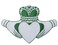 Irish Claddagh Green White Embroidered Iron on Patch