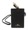 Coach ID Lanyard Badge Holder In Crossgrain Leather BlackGold One Size