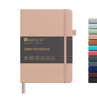 And Per Se Lined Journal Notebook 160 Pages A5 57 inches x 8 inches College Ruled Thick Paper Notebook Journals for Writing Hardcover Notebooks for Women Men Office School Apricot