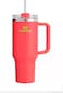 STANLEY Quencher H20 FlowState Stainless Steel Vacuum Insulated Tumbler with Lid and Straw for Water Iced Tea or Coffee Hibiscus 30 oz