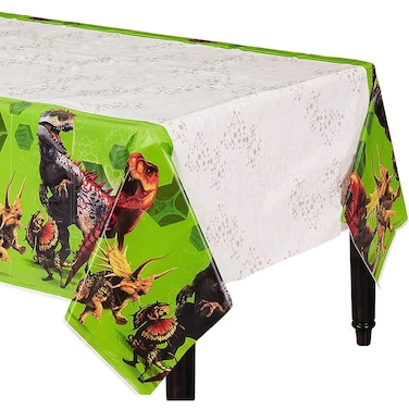 Amscan 571852 Jurassic World Green and White Plastic Party Table Cover 54 x 96 1 piece