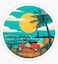 Bike and Sunset Beach_Sticker Vinyl Decal for car Bumper Water Bottle tumblers Laptop Waterproof 5