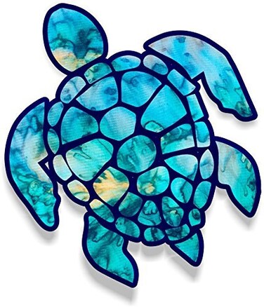 Turtle Cyan Dream Pattern Vinyl Bumper Sticker Decal 5