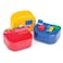 Practicon Building Blocks Storage  Display Box with Snap Closure Holds Small Parts Minifigures Connectable on Top  Bottom 3 Pack