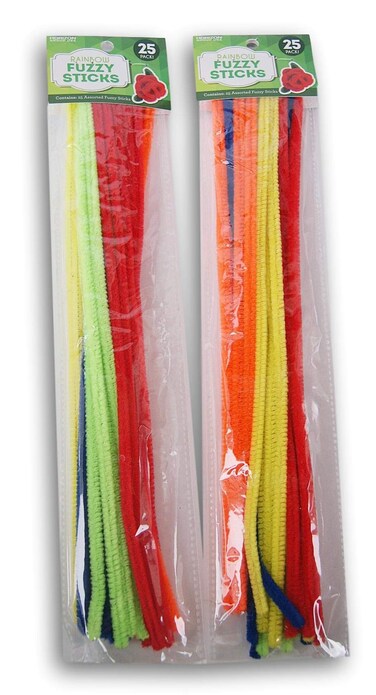 Craft Supply Rainbow Fuzzy Sticks Pipe Cleaners  50 Count  12 Inches Long