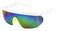 ShadyVEU Semi Rimless Neon Rainbow Sunglasses Mirrored Lens UV Protection 80s Retro Rave Shades Crooked ZigZag Bolt Arm