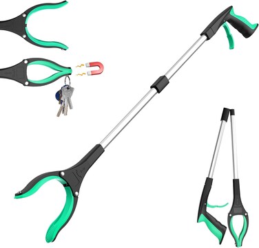 rewkcy 32 Foldable Grabber Reacher Tool Reacher Grabber Pickup Tool with 360 Rotating Jaw  Magnet Lightweight Grabber Tool Grabbers for Seniors Trash Picker Upper Grabber