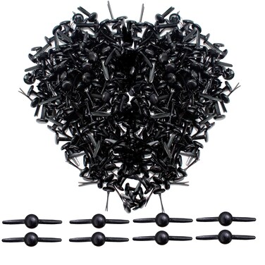 Bestartstore 200pcs 8x15mm Black Metal Brads Paper Fastener Brads Scrapbooking Card Making DIY Paper Art Craft Brads