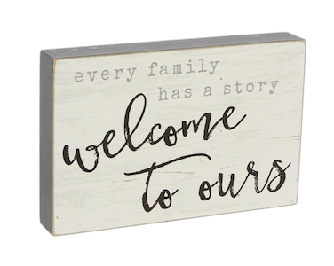 Poor Boy Woodworks Mini Wood Block Sign Family Story