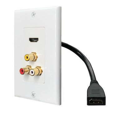 HDMI Wall Plate with RCAHDMI Pigtail Wall PlateYomyrayhuHDMI 20 RCA Wall plateWhite