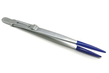 JTS PVC Tip Tweezers Locking Fine Point Soft Rubber Tipped Slide Lock 6 Tweezers  Jewelry Tool  Tweezers Tips Have Rubber Coating for Securely Holding to Not Mar or Scratch the Article