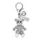 Monnel MC176 Crystal Teddy Bear Lobster Clasp Charm Pendant with Velvet Bag White 1 Piece