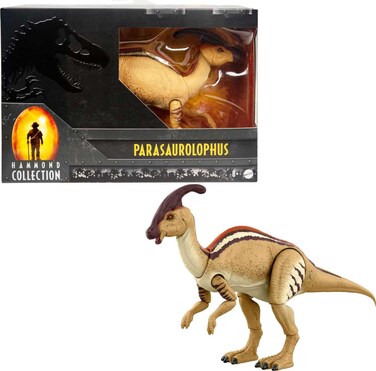 Mattel Jurassic World Toys The Lost World Hammond Collection Parasaurolophus Dinosaur Action Figure 12in Long with 20 Movable Joints Gift and Collectible