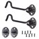 awen Barn Door Lock Gate Latch 2pcs 4 Inch Hook and Eye Latch Heavy Duty Screen Latches Hardware Stainless Steel Gate Lock Cabin Hooks for Sliding Door Bedroom Outdoor Window Cabinet Bathroom Black