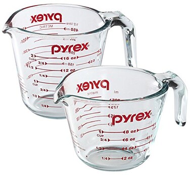 Pyrex Prepware 2Piece Glass Measuring Set 1 and 2Cup 2 Pack Clear