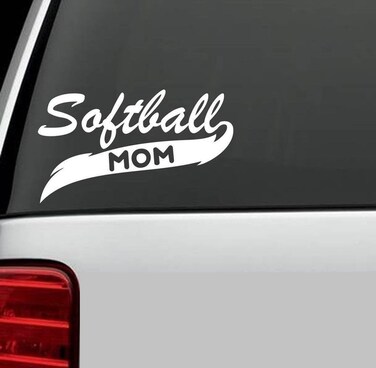 CCI012  Softball Mom Die Cut Vinyl Window Decalsticker for Car  Truck Laptop  7 X 5 In