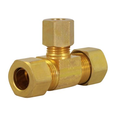 highcraft D64S383814OM Compression Tee Pipe Fitting 38 X 14 OD Connection Lead Free Brass 38 X 38 X
