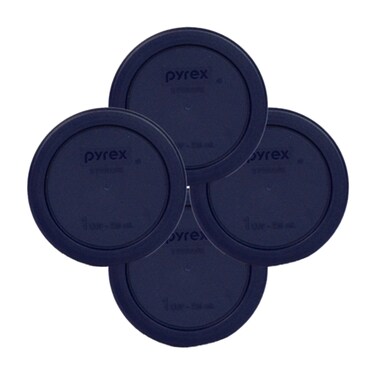 Pyrex 7202PC 1113805 1 Cup Dark Blue Lid 4Pack