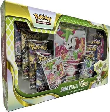 Pokemon TCG Shaymin VSTAR Premium Collection 8 Booster Packs and Foil Cards Collectible Card Game Gift for Boys and Girls Ages 6