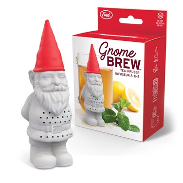 Genuine Fred GNOME BREW Tea Infuser Cute Garden Gnome Design For Loose Leaf Tea Flexible Easy to Clean Silicone Fun Gift for Tea Lovers Clever Kitchen Gadget