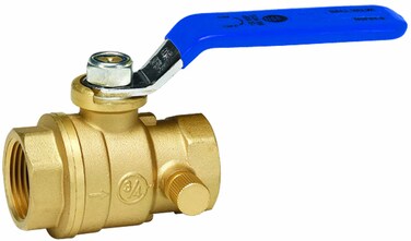 Homewerks Brass 11923434 NoLead Full Port Ball Valve with Drain with 14Turn x Female Thread 34Inch 075Inch