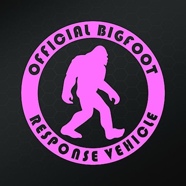 Bigfoot Response Vehicle Vinyl Decal Sticker  Cars Trucks Vans Walls Laptops Cups  Pink  55 inches  KCD906P