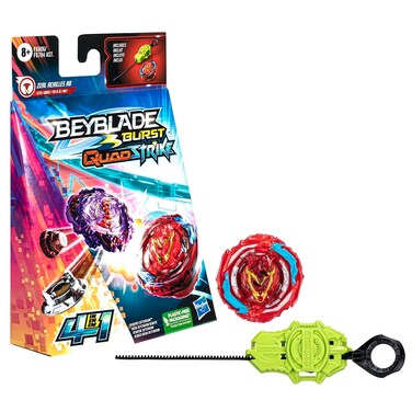 BEYBLADE Burst QuadStrike Zeal Achilles A8 Spinning Top Starter Pack BalanceDefense Type Battling Game with Launcher Kids Toy Set
