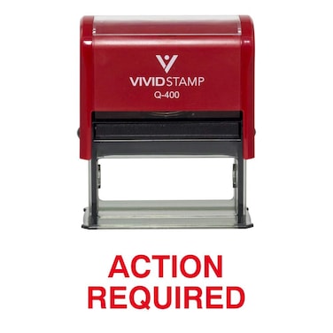Action Required Office Self Inking Rubber Stamp Red Ink  XLarge