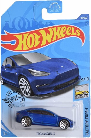 Hot Wheels Tesla Model 3 Blue 112250 Factory Fresh 910