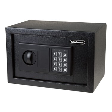 Stalwart Digital Safe  Electronic Steel Safe with Keypad and Manual Override Keys  Protect Money Jewelry Passports  For Home Business Black 122 L x 79 W x 79 H