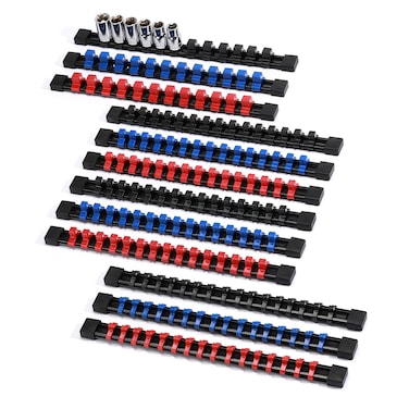 Mayouko 12PCS ABS Socket Organizer Portable Socket Rail Holder for Toolbox 14 Inch x 48 Clips 38 Inch x 90 Clips 12 Inch x 36 Clips