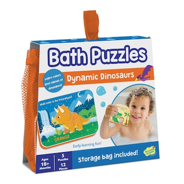 Peaceable Kingdom Dynamic Dinosaurs Bath Puzzles  Bath Toys for Toddlers  Foam Bath Puzzles for Kids Ages 18 Months  Boost Fine Motor Skills 17 Pieces 5 Puzzles