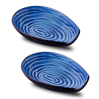 Hasense Spoon Rest for Kitchen Countertop and Stove Top Stable Heatresistant Spoon Holder for Home Kitchen Coffee Bar Cooking Blue Utensil Rest for Spatula Ladles Tongs 2 PCS