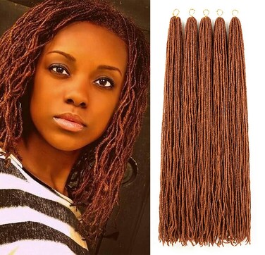 GUOHUI Micro Faux Locs Crochet Hair 36 Inch 5 Packs Color Copper Red Sister Mini Afro Locks DIY Braids Straight Styles 36350