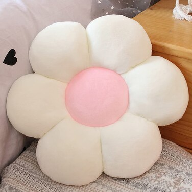 lannery Flower Plush Throw Pillows Flower Floor Pillow Seating Cushion Toy for Reading Room Watching TV 197 White1