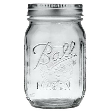 Ball Regular Mouth Glass Mason Jars with Lids and Bands Used for Canning Pint 16 Ounce Pack of 6