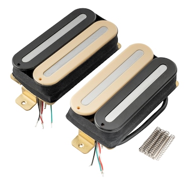 Musiclily Artec HXTN Super Power Dual Hot Rail Ceramic Humbucker Electric Guitar Neck Bridge Pickup Set Zebra
